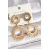316L Çelik Gold Renk Güneş Model Kadın Küpe