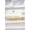 316L Çelik Gold Renk Yıldız Model Kadın Küpe Seti
