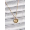 316L Çelik Gold Renk Zincir Gold Altın Model Kadın Kolye