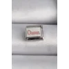 316L Çelik Gümüş Renk Beyaz Pembe Ouma İşlemeli Nomination Charm