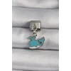 316L Çelik Gümüş Renk Sallantı Mavi Balina Model Nomination Charm