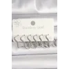 316L Çelik Gümüş Renk Yıldız Model Kadın Küpe Seti