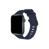 Apple Watch 38mm Kr408 Çizgili Silikon Kordon - Lacivert