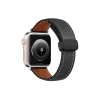 Apple Watch 42mm Kr414 Daks Deri Kordon - Siyah
