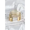 Gold Renk Pirinç Kaburga Model Kadın Bileklik