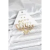 Gold Renk Yıldızlı Set 6 Çift Kadın Küpe Seti
