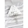 Gümüş Renk Pirinç 6lı Kadın Küpe Seti