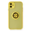 İphone 11 Kılıf Montreal Yüzüklü Silikon Kapak - Sarı
