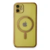 İphone 12 Kılıf Magneticsafe Lazer Silikon - Gold