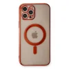 İphone 12 Pro Kılıf Magneticsafe Lazer Silikon - Kırmızı