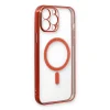 İphone 13 Pro Max Kılıf Magneticsafe Lazer Silikon - Kırmızı