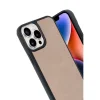 İphone 14 Pro Max Kılıf Aras Deri Kapak - Pudra
