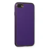 İphone 7 Kılıf Coco Deri Silikon Kapak - Mor