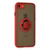 İphone 7 Kılıf Montreal Yüzüklü Silikon Kapak - Kırmızı