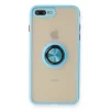 İphone 7 Plus Kılıf Montreal Yüzüklü Silikon Kapak - Buz Mavi
