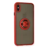 İphone X Kılıf Montreal Yüzüklü Silikon Kapak - Kırmızı