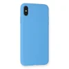 İphone X Kılıf Nano İçi Kadife Silikon - Mavi