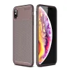 İphone Xs Max Kılıf Auto Focus Karbon Kapak - Kahverengi