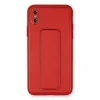 İphone Xs Max Kılıf Coco Deri Standlı Kapak - Kırmızı