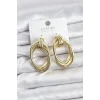 Pirinç Gold Renk Damla Model Vintage Kadın Küpe