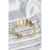 Pirinç Gold Renk Parçalı Model Kadın Bileklik