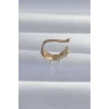 Pirinç Gold Renk Zirkon Taş Kaplama Earcuff Küpe