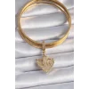 Pirinç Gold Renk Zirkon Taşlı Çapa Model Ajda Charm