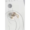 Pirinç Gold Renk Zirkon Taşlı Kadın Kıkırdak Küpe