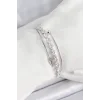Pirinç Gümüş Renk Arpa Zirkon Taşlı Kadın Bileklik