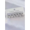 Pirinç Gümüş Renk Minimal Tırtıklı Küpe Seti