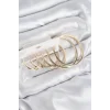 Pirinç Halka Model Gold Renk Kadın Set Küpe