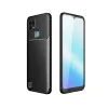 Realme C21 Kılıf Auto Focus Karbon Kapak - Siyah