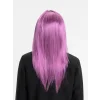 Rose Pembe Renk Düz Kesim Uzun Parti Peruğu Takma Saç
