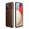 Samsung Galaxy A02s Kılıf Auto Focus Karbon Kapak - Kahverengi