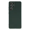 Samsung Galaxy S21 Ultra Kılıf Nano İçi Kadife Silikon - Koyu Yeşil