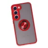 Samsung Galaxy S23 Kılıf Montreal Yüzüklü Silikon Kapak - Kırmızı