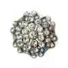 Taşlı Yuvarlak Broş, Sandık Süsü 4,5 Cm - Nikel, 1 Adet