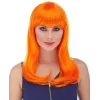 Turuncu Renk Uzun Düz Parti Peruğu
