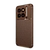 Xiaomi Mi 14t Pro Kılıf Auto Focus Karbon Kapak - Kahverengi