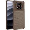 Xiaomi Redmi Note 14 Pro 4g Kılıf Auto Focus Karbon Kapak - Kahverengi