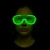 Yeşil Led Işıklı Parti Gözlüğü – Neon Glow Şerit Gözlük 3 Modlu