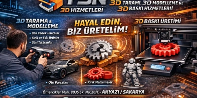 Sakarya Akyazı’da 3D Tarama, 3D Modelleme ve 3D Baskı Hizmetleri