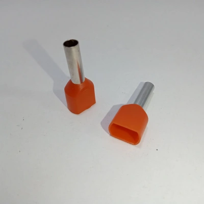 12ga Yalıtımlı Çiftli Amfi Kablosu Ucu -4mm Izoleli Hoparlör Çift Kablo Ucu -12ga Çiftli Yüksük -4 Adet