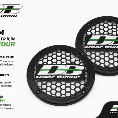 16cm Hoparlör Kapağı - Deaf Bonce Logolu Kaliteli Plastik Midrange Hoparlör Kapak 16 cm - 2 Adet