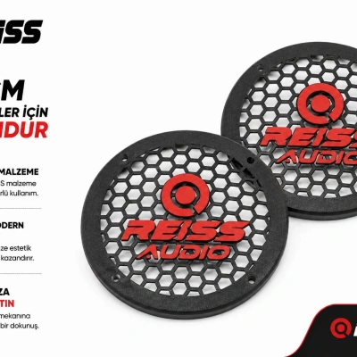 16cm Hoparlör Kapağı - Reiss Logolu Kaliteli Plastik Midrange Hoparlör Kapak 16 cm - 2 Adet