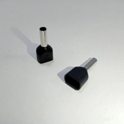 16ga Yalıtımlı Çiftli Amfi Kablosu Ucu -1.5mm Izoleli Hoparlör Çift Kablo Ucu - 16ga Çiftli Yüksük - 4 Adet