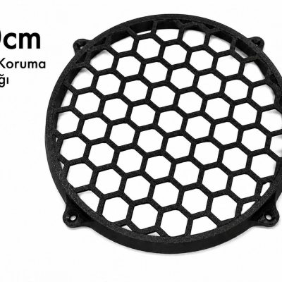 20cm Bass Koruma Kapağı Siyah - Subwoofer Koruma Kapağı 20cm - 1 Adet
