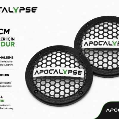 20cm Hoparlör Kapağı - Apocalypse Logolu Kaliteli Plastik Midrange Hoparlör Kapak 20 cm - 2 Adet
