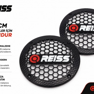 20cm Hoparlör Kapağı - Reiss Logolu Plastik Midrange Hoparlör Kapak 20 cm - 2 Adet