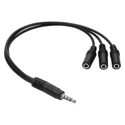 3.5 mm Aux to 3 x 3.5 mm Dişi Aux - 5 + 1 Ses Sistemi Kablosu - 3.5 mm Stereo Aux ve 3 x 3.5 mm Dişi Aux 5+1 Kablo
